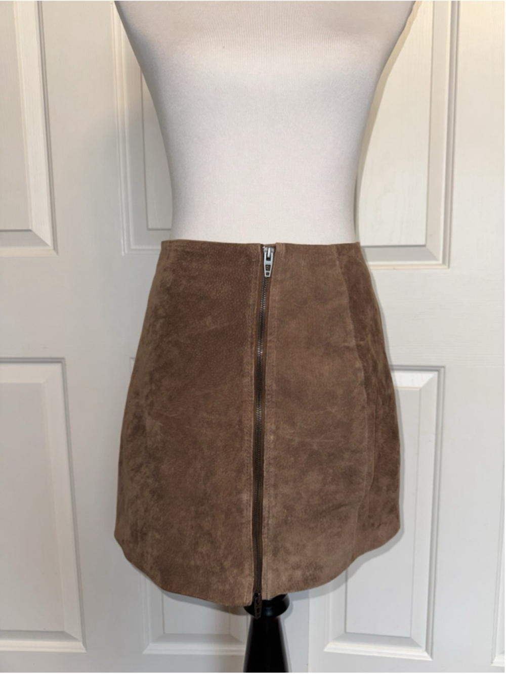 BLANKNYC Brown Suede Leather Mini Skirt Western Boho Indie Sleaze